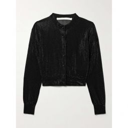 ALEXANDER WANG Cropped crystal-embellished jersey cardigan