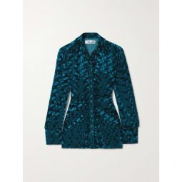 DIANE VON FURSTENBERG Soluck stretch velvet-jacquard shirt