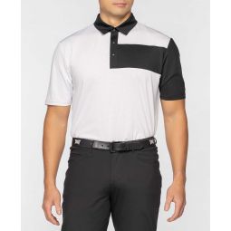 Mens Comfort Fit Chest Block Polo