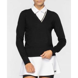 Womens Collared Two-In-One Sweater