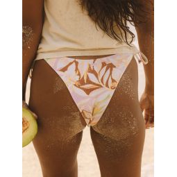 Printed Beach Classics Tie Side High Leg Cheeky Bikini Bottoms