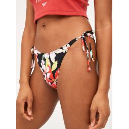 Printed Beach Classics Tie Side High Leg Cheeky Bikini Bottoms