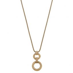 Canvas Catrine Ribbed Metal Pendant Necklace In Worn Gold