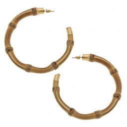 Canvas Felicity Bamboo Statement Hoop Earrings In Natural