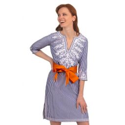 Gretchen Scott Wash/Wear Embroidered Pinstripe Dress - The Reef