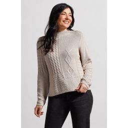 Tribal Womens Cotton Funnel Neck Sweater