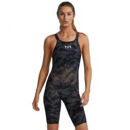 TYR Womens Avictor 2.0 Exolon Open Back Flex Hip Tech Suit Swimsuit