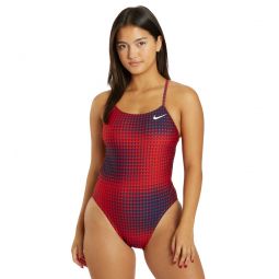 Nike Womens HydraStrong Multi Print Cut Out One Piece Swimsuit