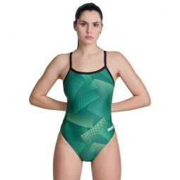 Arena Womens Halftone Challenge Back One Piece Swimsuit
