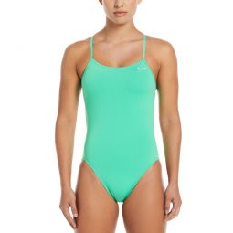 Nike Womens HydraStrong Solid Cut Out Tank One Piece Swimsuit