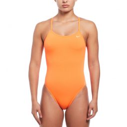 Nike Womens HydraStrong Solid Cut Out Tank One Piece Swimsuit