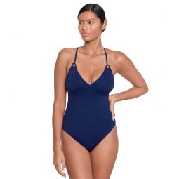 Lauren Ralph Lauren Beach Club Solids Strappy Plunge One Piece Swimsuit