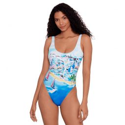 Polo Ralph Lauren Womens Riveria Scenic Scoop Tank One Piece Swimsuit