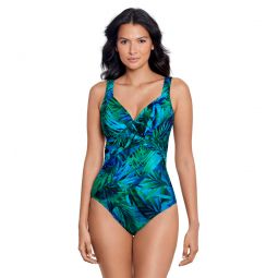 Miraclesuit Womens Palm Reeder Revele One Piece Swimsuit