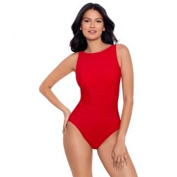 Miraclesuit Womens Rock Solid Regatta One Piece Swimsuit