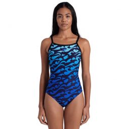 Arena Womens Surfs Up Lightdrop Back One Piece Swimsuit