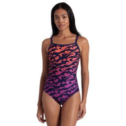 Arena Womens Surfs Up Lightdrop Back One Piece Swimsuit