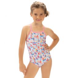 Dolfin Girls High Tide Printed One Piece Swimsuit (Little Kid)