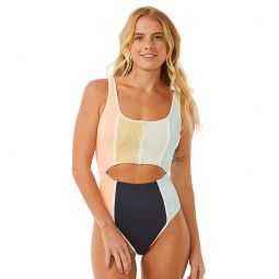 Rip Curl Womens Block Party Splice Good One Piece Swimsuit