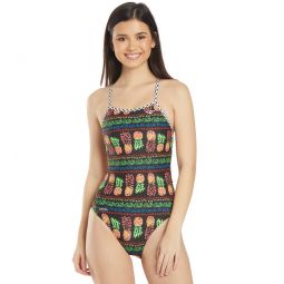The Finals Funnies Womens Tropic Party Non-Foil Wing Back One Piece Swimsuit