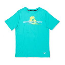 Speedo Boys Printed Short Sleeve Swim Shirt (Big Kid)