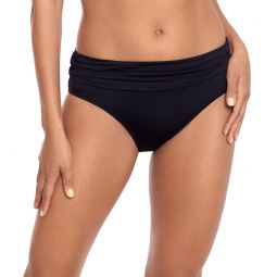 Lauren Ralph Lauren Womens Beach Club Solids Wide Shirred Banded Hipster Bikini Bottom