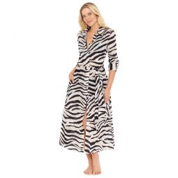 Lauren Ralph Lauren Womens Zebra Midi Shirt Dress
