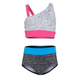 Nike Girls Water Dots Asymmetrical Top u0026 High Waist Bikini Set (Big Kid)