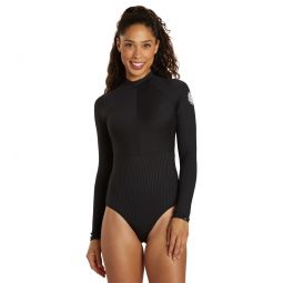 Rip Curl Womens Premium Back Zip Long Sleeve UPF 50 One Piece SwimSuit