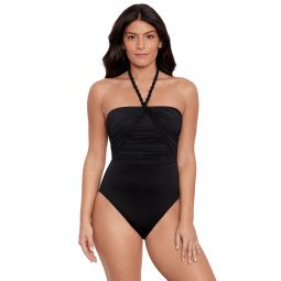 Ralph Lauren Womens Beach Club Solids Goddess Bandeau One Piece Swimsuit