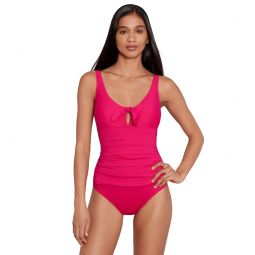 Lauren Ralph Lauren Womens Beach Club Solids Tie Front Underwire One Piece Swimsuit