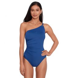 Ralph Lauren Womens Beach Club Solids Double Strap One Shoulder One Piece Swimsuit