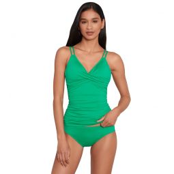 Ralph Lauren Womens Beach Club Solids Double Strap Twist Camkini Tankini Top