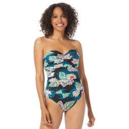 Coco Reef Womens Tropical Lotus Charisma Bra Sized Pleated One Piece Swimsuit (C/D/DD Cup)
