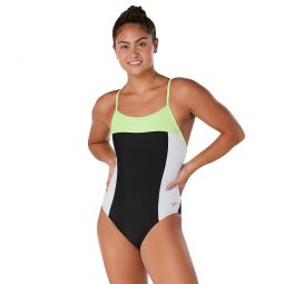 Speedo Womens Colorblock Flyer One Piece Swimsuit