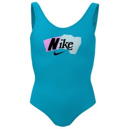 Nike Girls Multi Logo U Back One Piece Swimsuit (Big Kid)