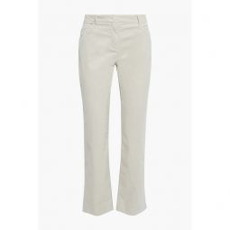 Cropped cotton-blend corduroy straight-leg pants
