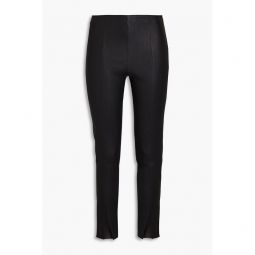 Cropped leather leggings
