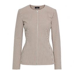 Checked cotton-blend jacket