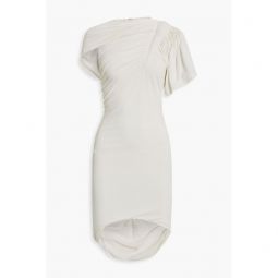 Asymmetric cutout stretch-jersey mini dress