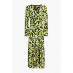 Anjali floral-print crepe de chine midi dress