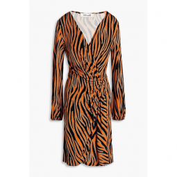 Toronto wrap-effect zebra-print jersey mini dress