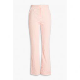 Cotton-blend chenille bootcut pants