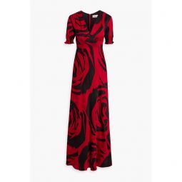 Walker printed satin-jacquard maxi dress