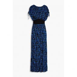 Andra printed stretch-mesh wide-leg jumpsuit