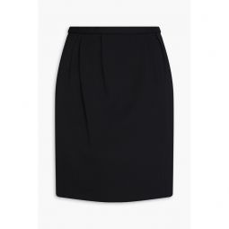 Pleated twill mini wrap skirt
