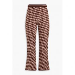 Juno cropped jacquard-knit flared pants
