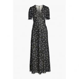 Walker printed fil coupe chiffon maxi dress
