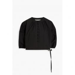 Daria cropped cotton-blend poplin blouse