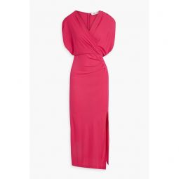 Williams wrap-effect stretch-jersey midi dress